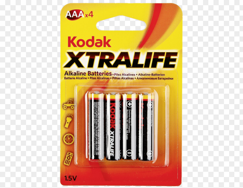 Kodak AAA Battery Alkaline Electric Button Cell PNG