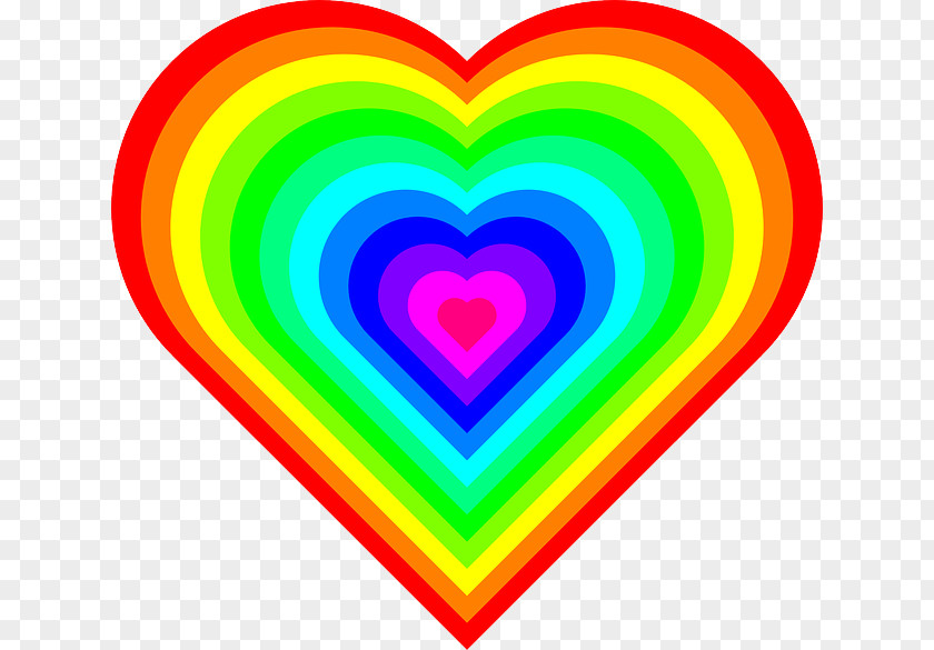 Ripples Vector Rainbow Heart Color Clip Art PNG