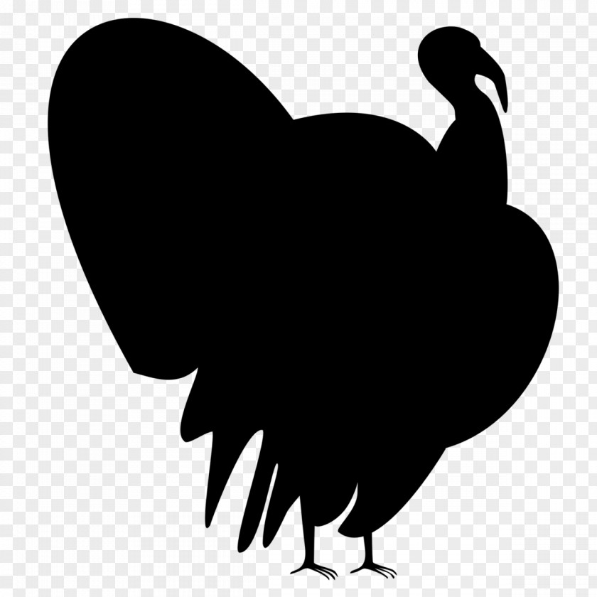 Silhouette Rooster Black White Clip Art PNG