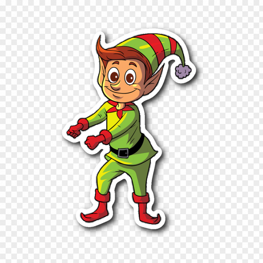 Sticker Mascot Christmas Elf PNG