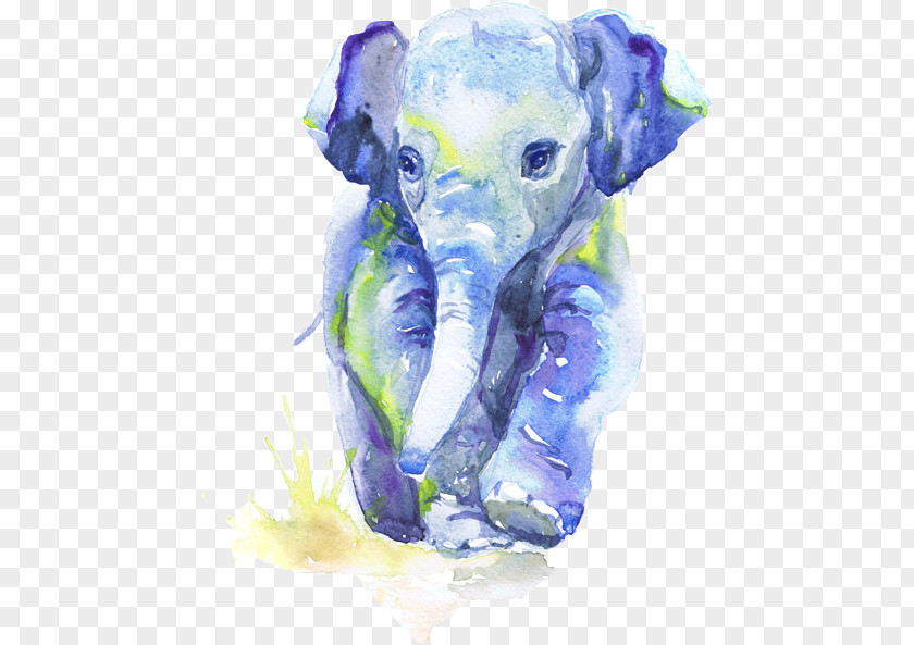 Baby Elephant Watercolor Painting Indian Art PNG