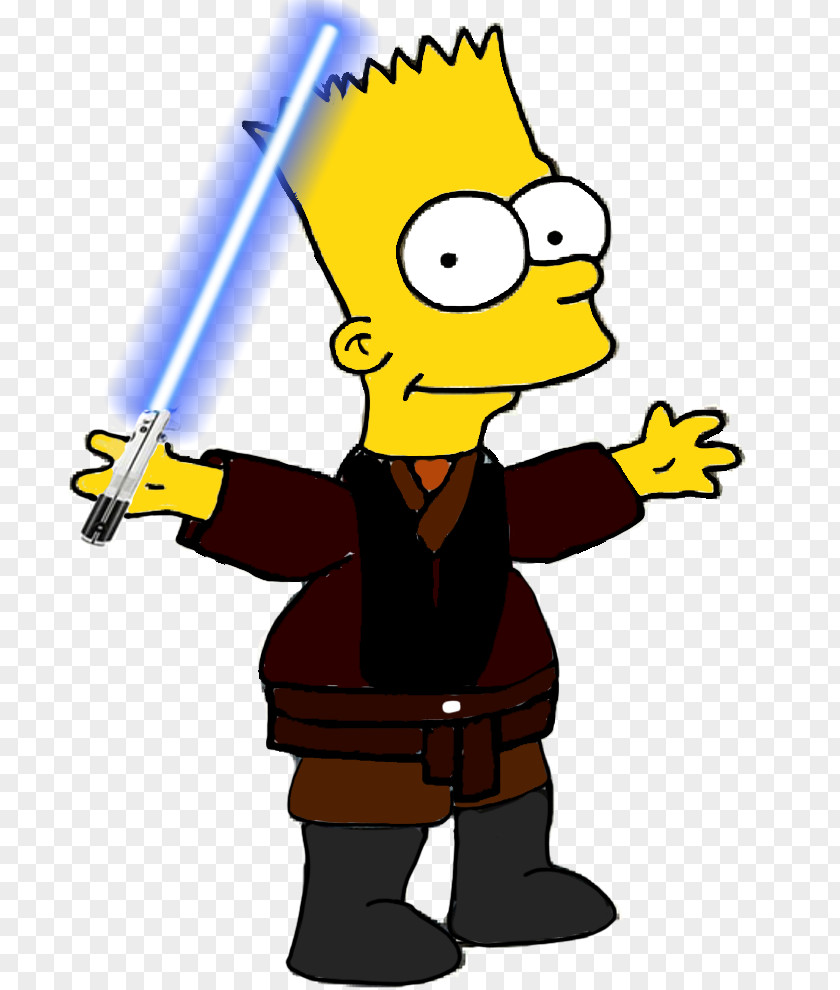 Bart Simpson Jedi Star Wars Fan Art PNG
