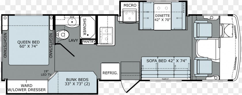 Bed Plan Campervans Bunk Caravan Truck Camper PNG