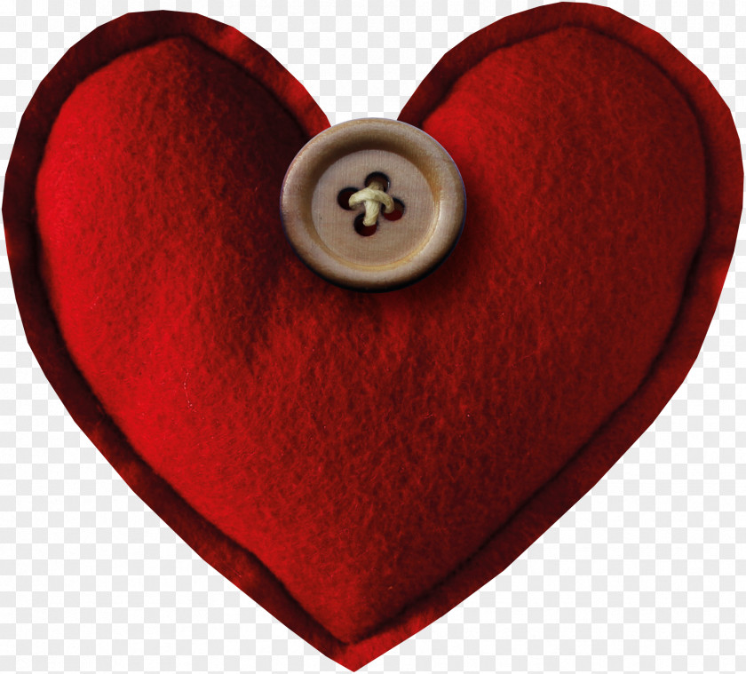 Buttons Heart Pillow Dakimakura Red PNG