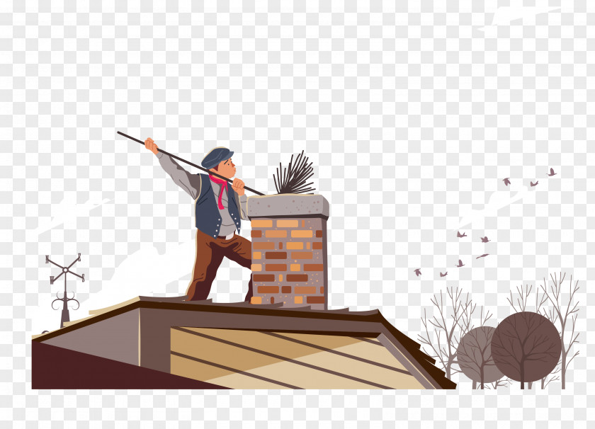 Vector Chimney Cleaning Sweep Fire Modern Cleaner PNG