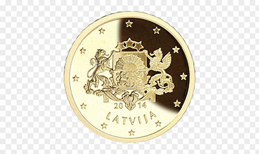 1 Euro Coin Gold PNG