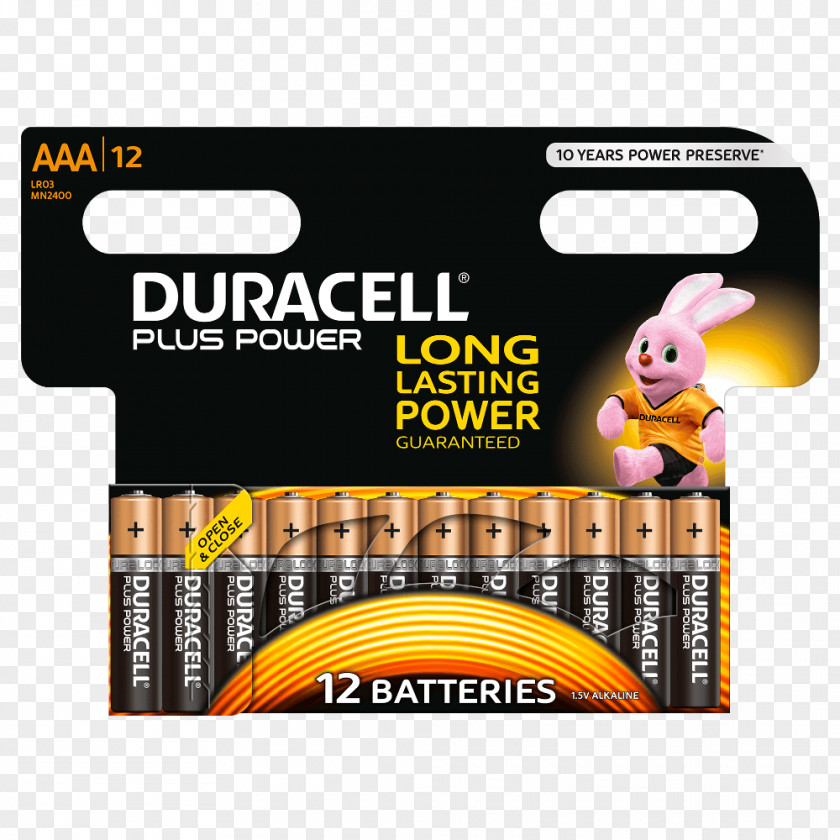 Duracell AAA Battery Alkaline Electric PNG