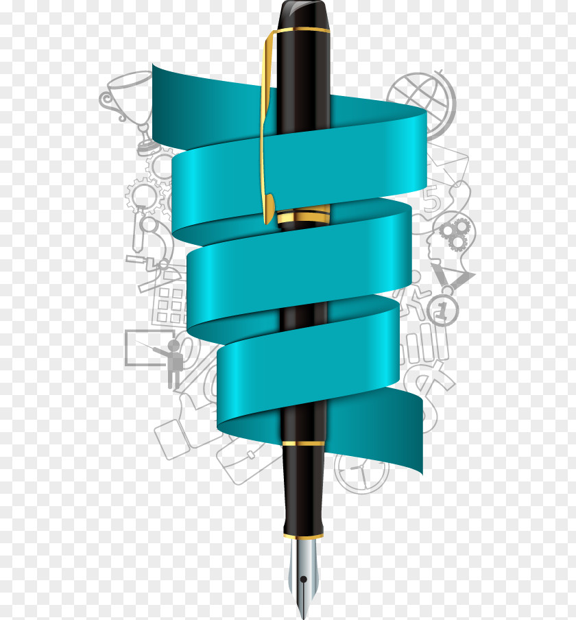 Flat Ribbon Geometry Cartoon Pen Graphic Design Information PNG