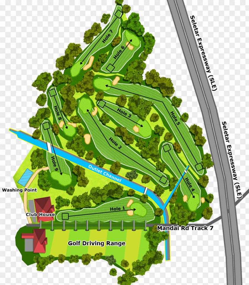 Golf Course Layout Mandai Executive Sembawang Tee PNG