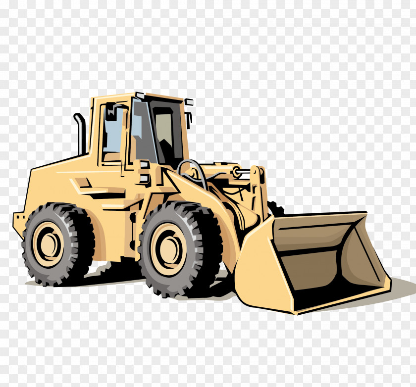 Hand-painted Realistic Vector Bulldozer Heavy Equipment Caterpillar Inc. Architectural Engineering Clip Art PNG