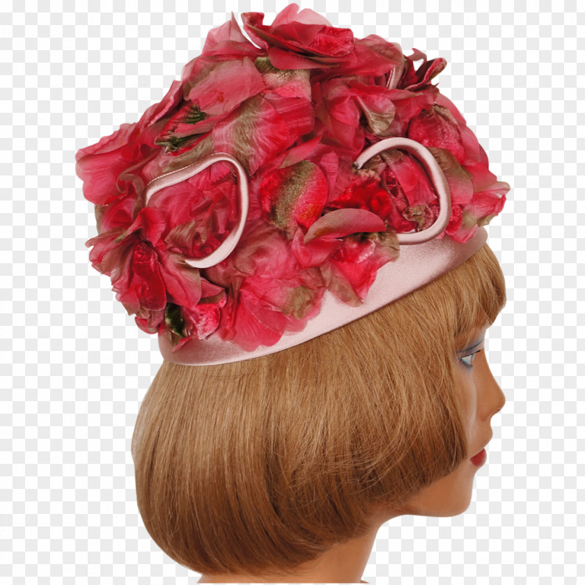 Pink Bucket Hat Cut Flowers PNG