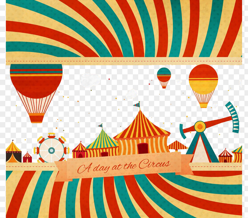 Retro Amusement Park Circus Clown Illustration PNG