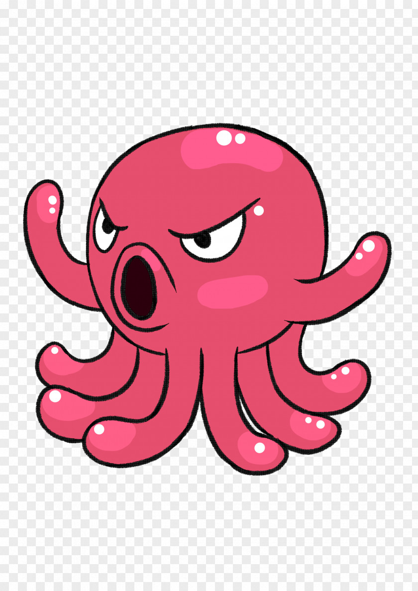 Octopus Clip Art Illustration Cartoon Pink M PNG