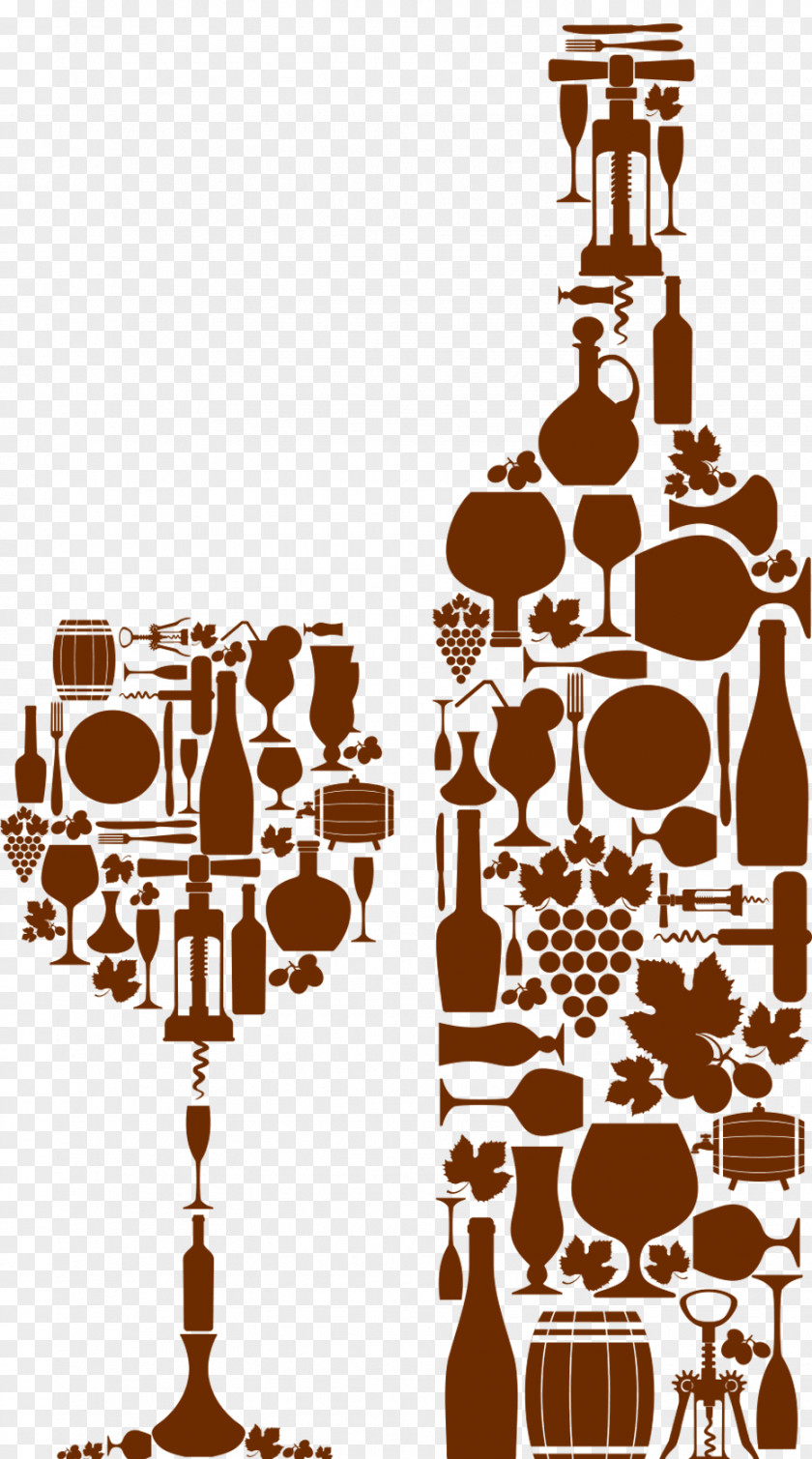 Creative Bottle Combination Mulled Wine List Menu PNG