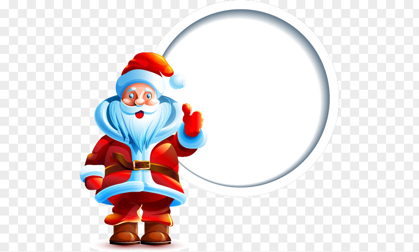 Hand-painted Santa Claus In A Circular Pattern Clip Art PNG