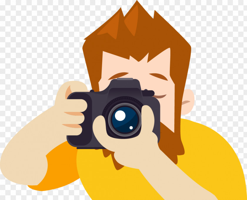 Vector Cartoon Male Photographer Photography PNG