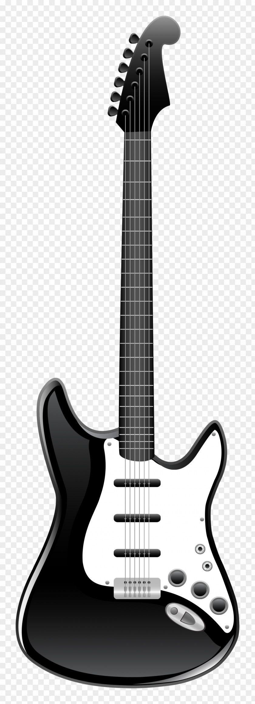 Vector Musical Instruments Acoustic Guitar Electric Black And White Clip Art PNG