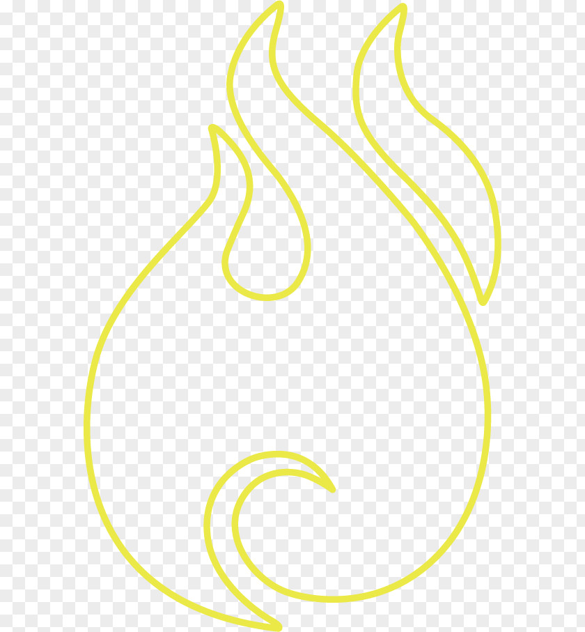 Yellow Flame Line Art Circle Clip PNG