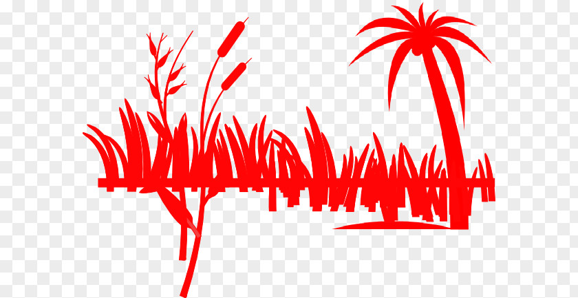 Red Grass Clip Art Palm Trees Openclipart Image PNG
