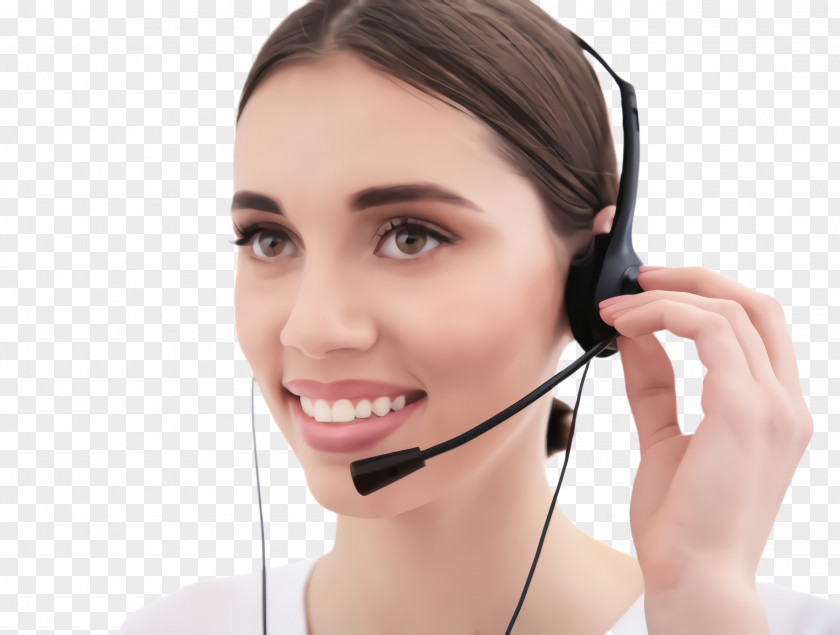 Call Centre Headphones Face Cheek Forehead Audio Equipment Eyebrow PNG