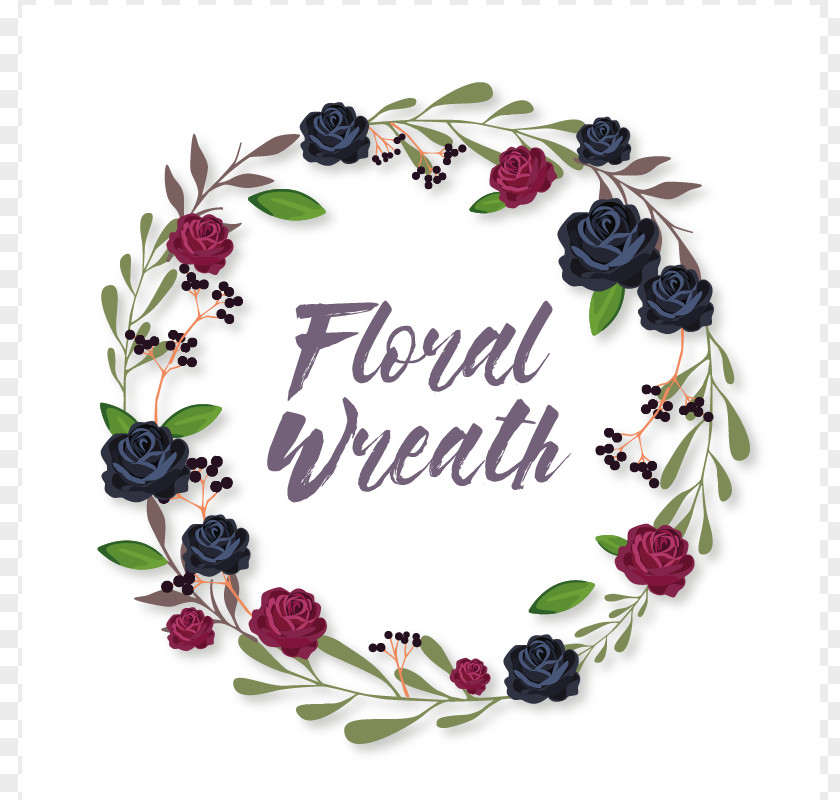 Floral Wreath With Leaves Flower Bouquet PNG