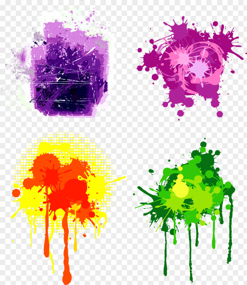 Paint Splash Color Graphic Design Euclidean Vector Art PNG