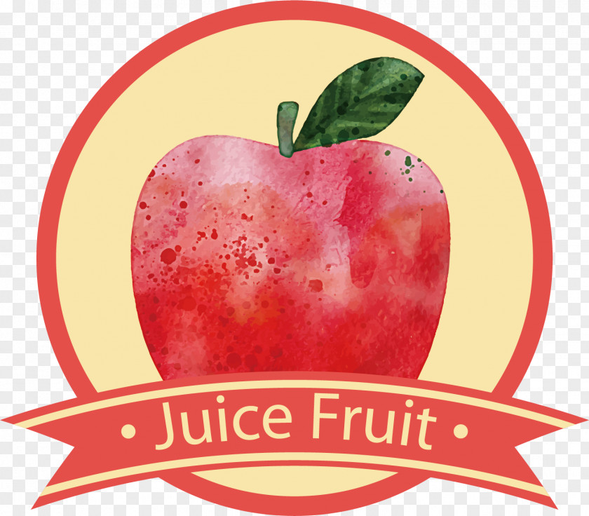 Red Apple Vector Juice Fruit Sticker Label PNG