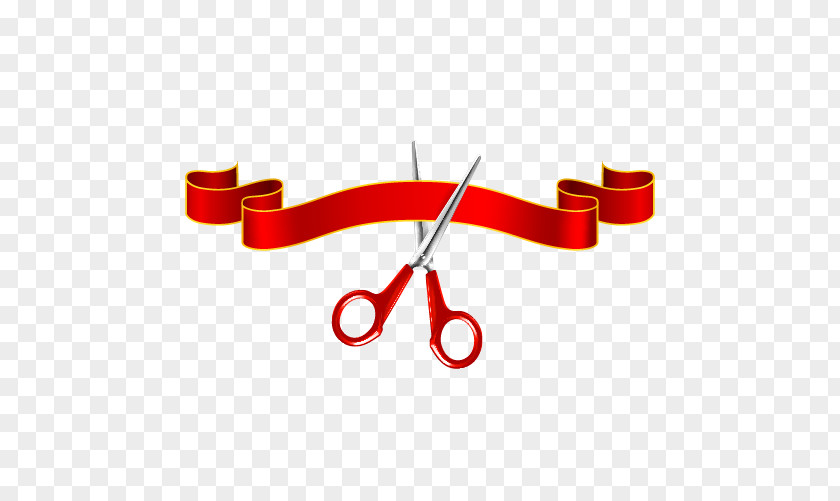 Vector Ribbon Cutting Scissors Opening Ceremony Clip Art PNG