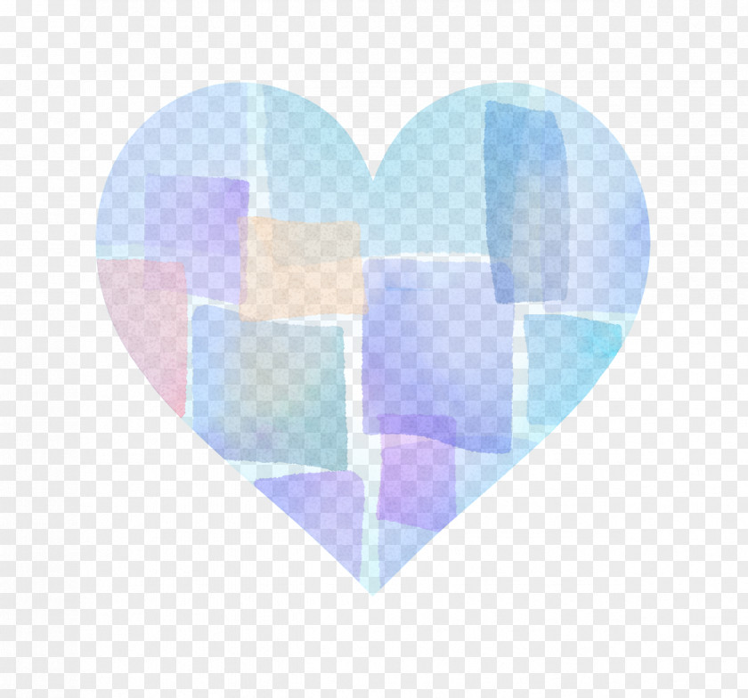 Blue Watercolor Heart. PNG