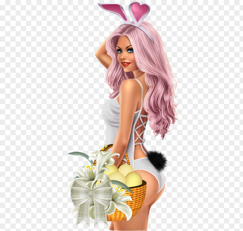 Easter Bunny Woman Egg Christmas PNG