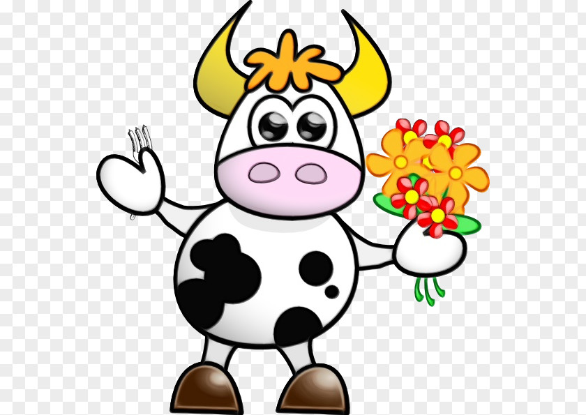 Fictional Character Pleased Cartoon Clip Art Line Bovine Sticker PNG