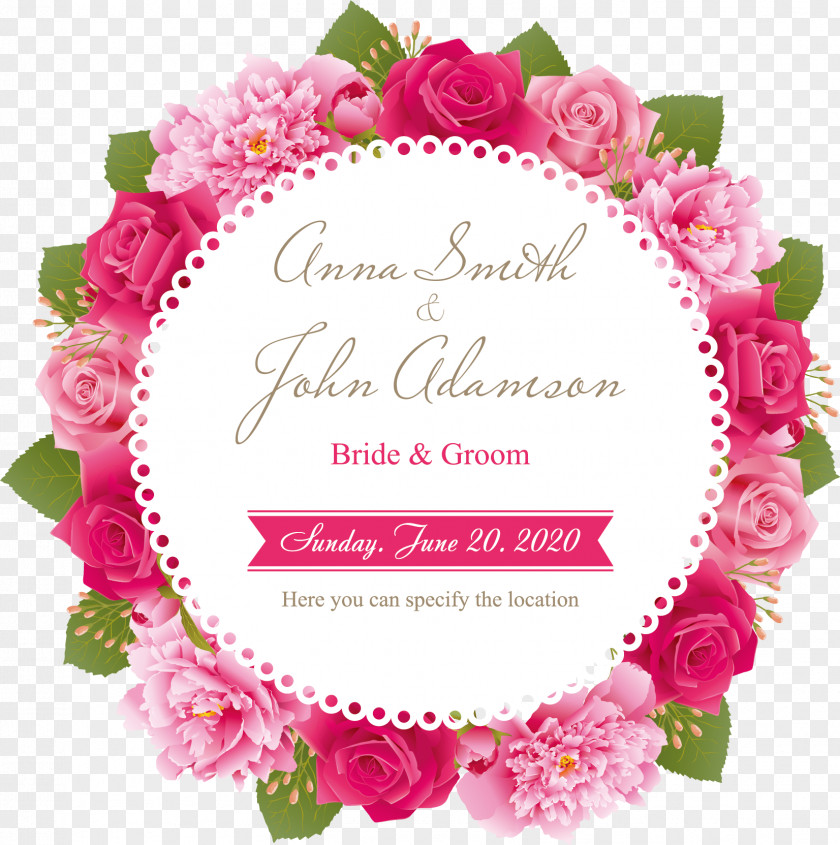 Fine Roses Invitation Letter PNG