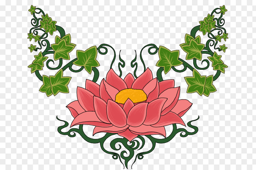 Ink Lotus Download Floral Design PNG