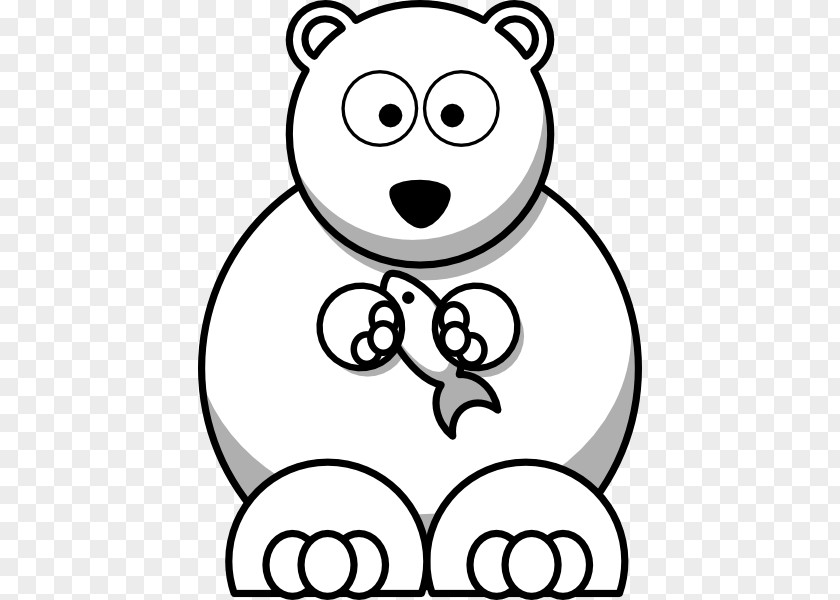 Outline Of Bear Polar Cartoon Clip Art PNG