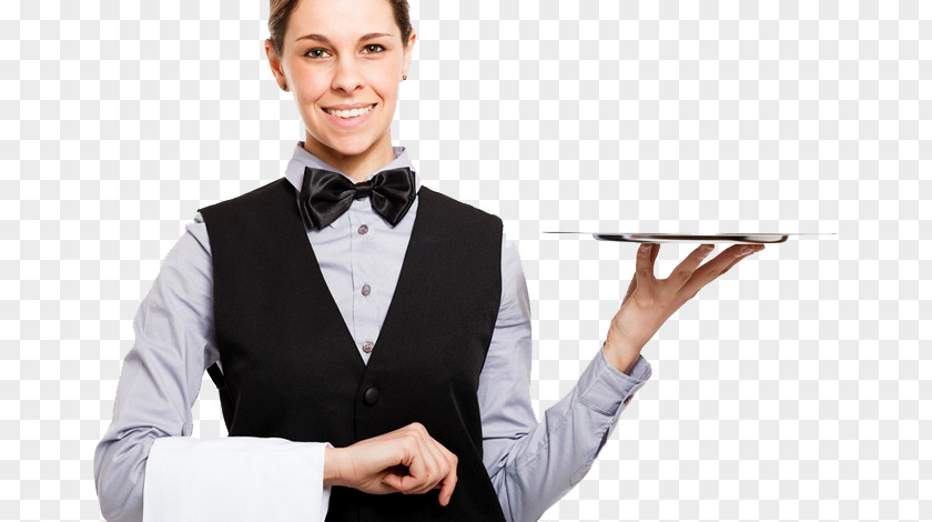 Waiter Tray Dish Stock Photography Woman PNG