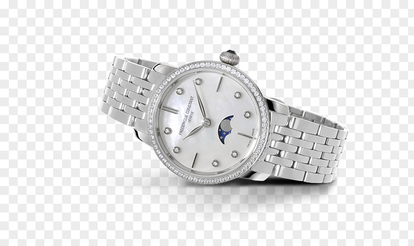 Watch Frédérique Constant Clock Platinum Diamond PNG