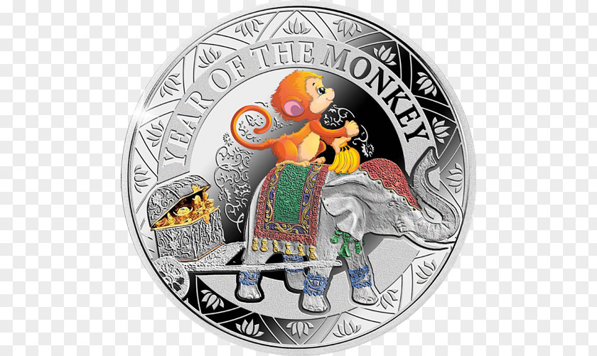 Year Of The Monkey Silver Coin Lunar Calendar PNG
