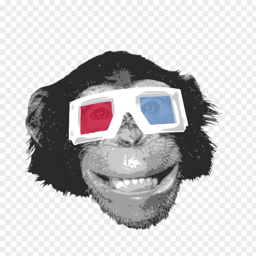 Gorilla With Eye Glasses Orangutan Chimpanzee Monkey Ape PNG