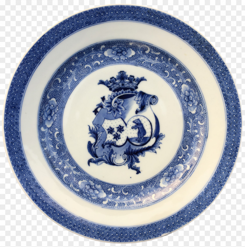 Qian Chinese Export Porcelain Blue And White Pottery Ceramics Kraak Ware PNG