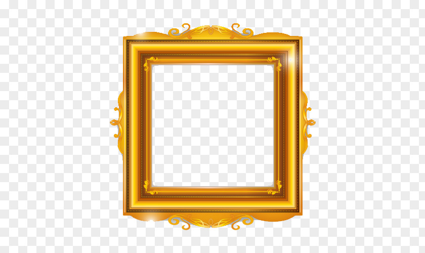 Gold Frame Picture PNG