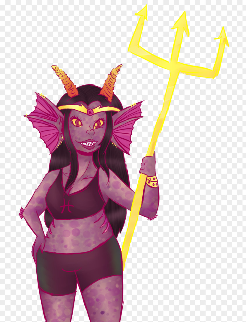 Homestuck Feferi Peixes Drawings Illustration Costume Cartoon Purple Legendary Creature PNG