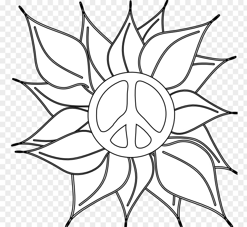 Cartoon Peace Sign Hand Black And White Flower Free Content Clip Art PNG