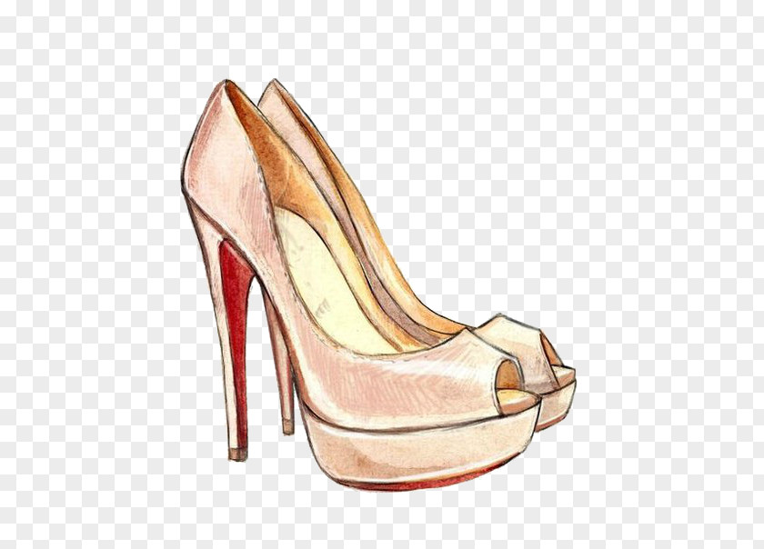 Design High-heeled Shoe Drawing Fashion Illustration Sketch PNG