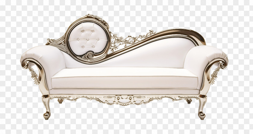 Furniture Chaise Longue Couch Table Silver PNG