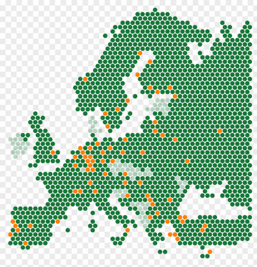 Map Dotted Europe Vector PNG