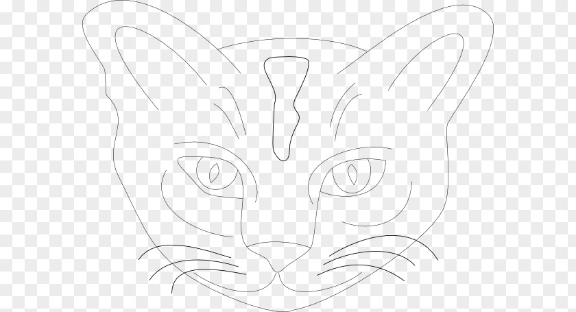 Cat Face Drawing Whiskers Line Art Sketch PNG