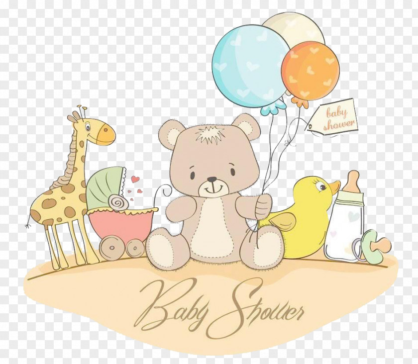 Sketch Cartoon Bear Child Greeting Card Infant Illustration PNG