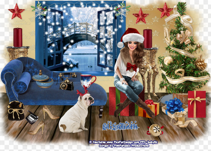 Winter Party Christmas Ornament Dog Tree PNG