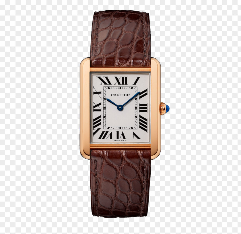 Coffee Color Gold Cartier Watch Mechanical Male Tank Jewellery Strap PNG