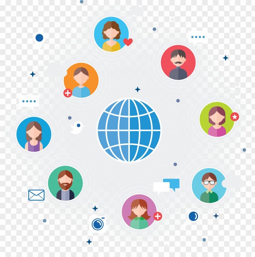 Global Village Social Networks Media Marketing Optimization PNG